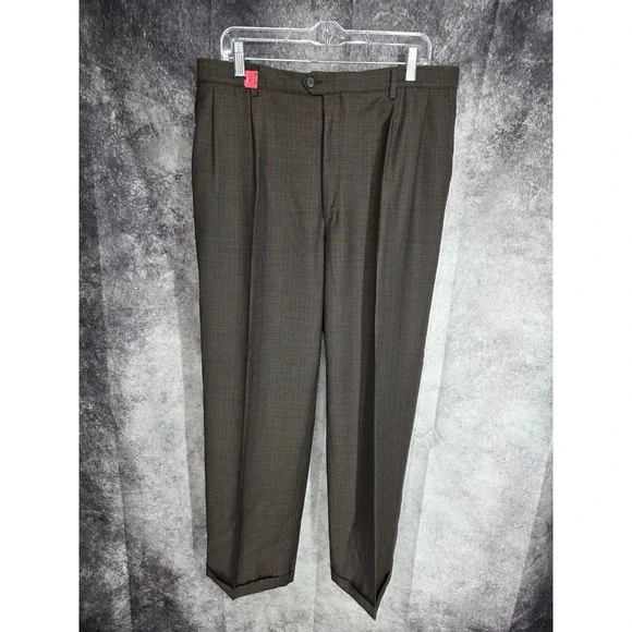 Pronto Uomo 2 Piece Suit‎ Mens 43R Brown Super 120's Wool Cashmere Pants 34x30